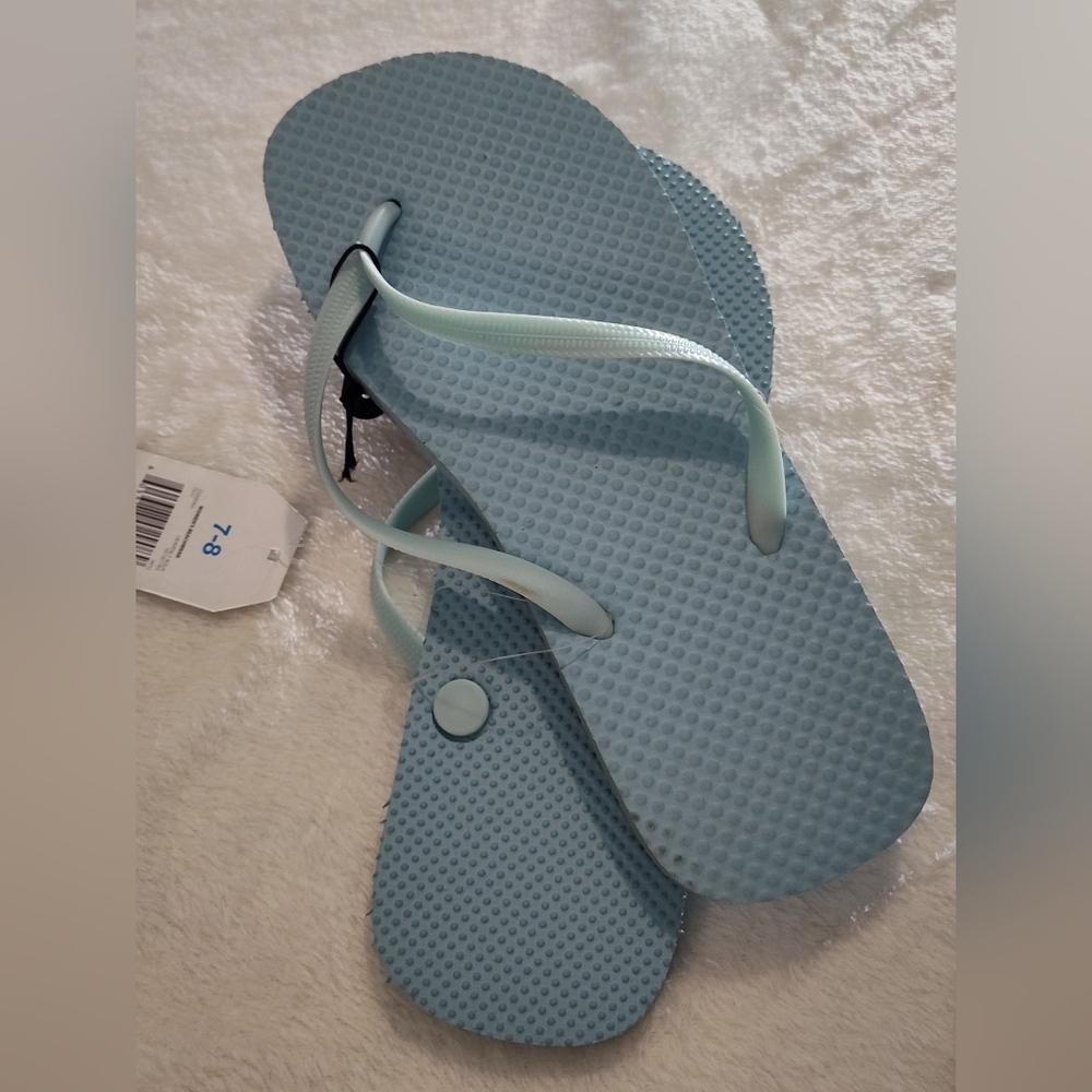 Light Blue Flip Flops